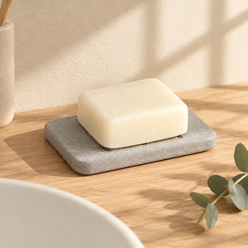 Diatomite soap dish, another view