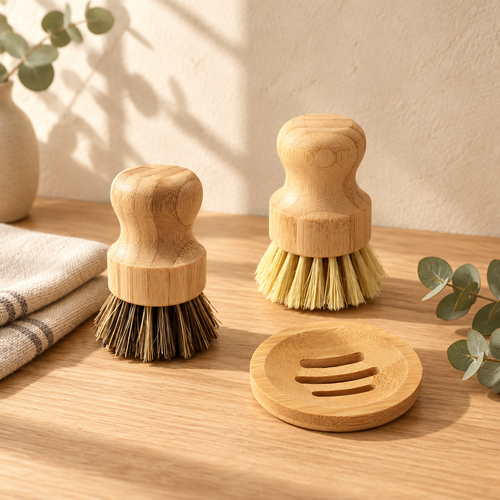 Brosse à vaisselle en bambou, autre vue