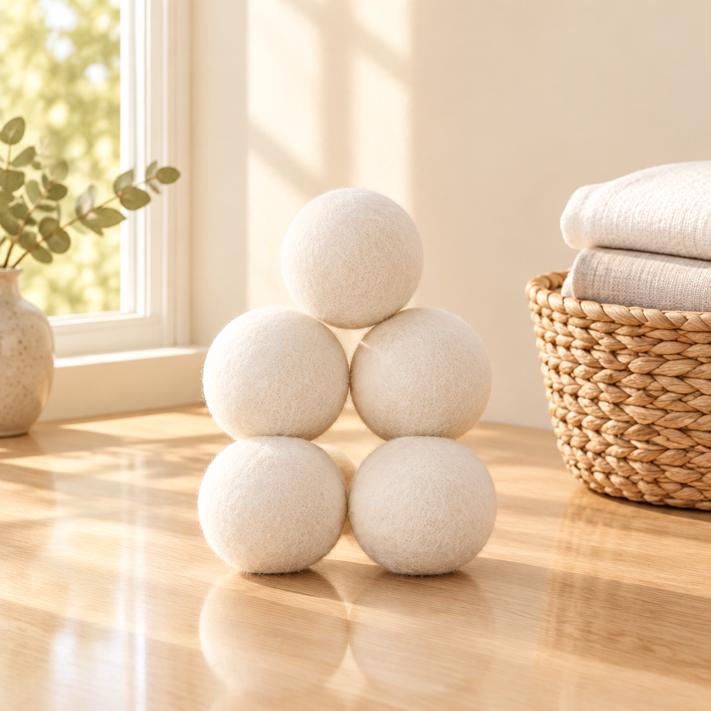 Wool dryer balls, detail