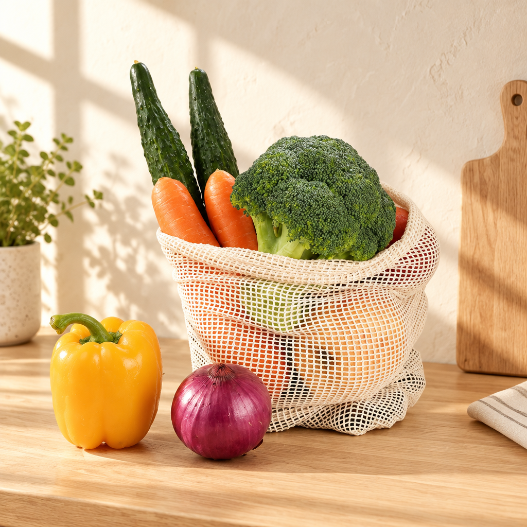 Cotton mesh produce bag, another view