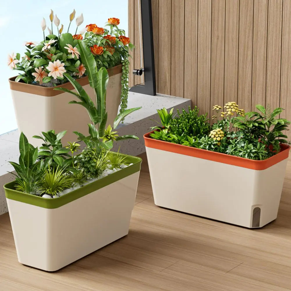 Self-watering planter, another view