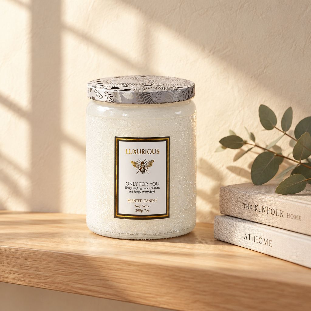 Soy wax candle, another view